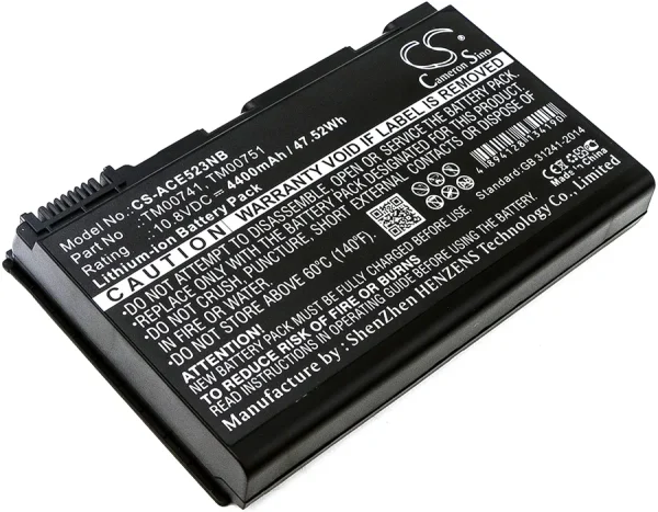 Acer Extensa 5210, 5220, 5620, TravelMate 6400, TM5730 Series Replacement Battery 4400mAh / 47.52Wh - Image 5