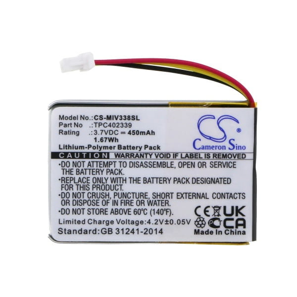 Mio MiVue 366 Replacement Battery 450mAh / 1.67Wh