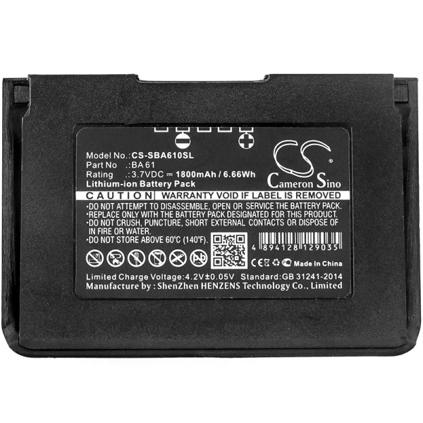 Sennheiser SK9000 bodypack transmitters Replacement Battery 1800mAh / 6.66Wh