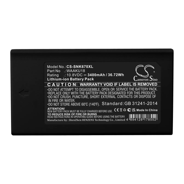 Sonel KT-560 Replacement Battery 3400mAh / 36.72Wh