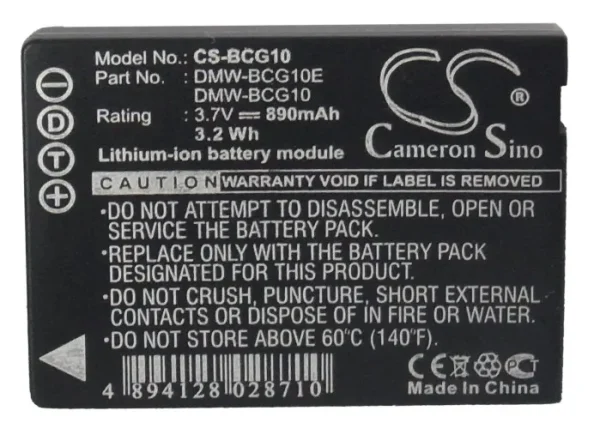 Leica V-Lux 20 Series Replacement Battery 890mAh/3.29Wh