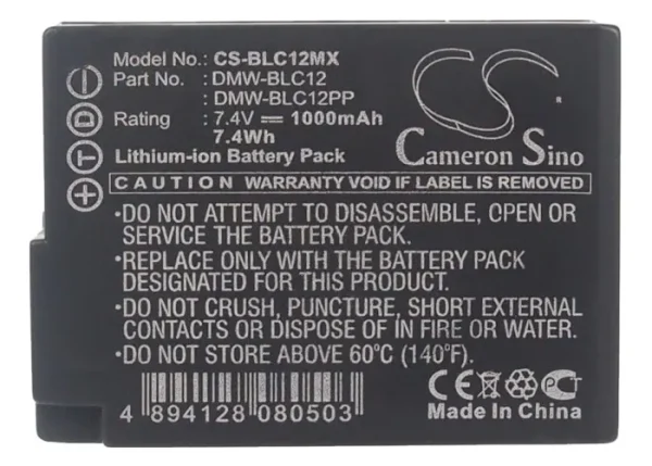 Leica Leica Q, V-Lux 4 Series Replacement Battery 1000mAh / 7.40Wh