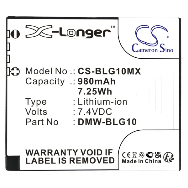 Leica D-Lux Type 109 Series Replacement Battery 980mAh / 7.25Wh