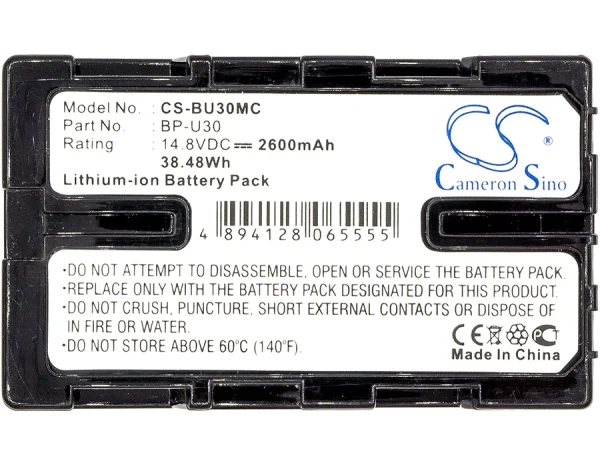 Sony HD422, PMW-100, PMW-150, PMW-150P, PMW-160, PMW-200 Series Replacement Battery 2600mAh / 38.48Wh