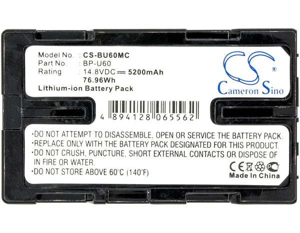 Sony HD422, PMW-100, PMW-150, PMW-150P, PMW-160, PMW-200 Series Replacement Battery 5200mAh / 76.96Wh