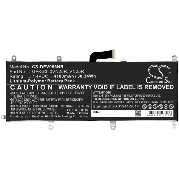 DELL  Venue 10 Pro, Venue 10 Pro 5056 Replacement Battery 4100mAh / 30.34Wh