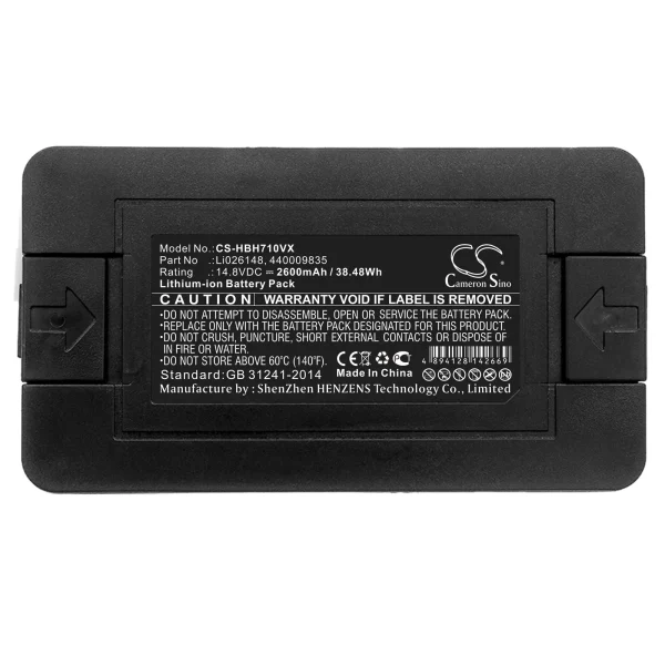 Hoover BH71000, Quest 1000 Series Replacement Battery 2600mAh / 38.48Wh