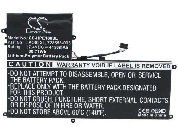 HP ElitePad 1000, ElitePad 1000 G2, Ultrabook AO02XL Series Replacement Battery 4150mAh / 30.71Wh