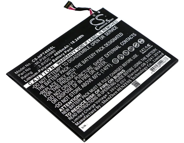 HP I508O, L4A35UT, Pro Tablet 408 G1, T5L65PA Replacement Battery 4800mAh / 18.24Wh - Image 3