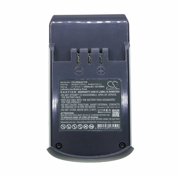 Hoover DS22G, DS22G001, DS22GR001, DS22HCB001, DS22PTG001 Series Replacement Battery 2500mAh / 54.00Wh