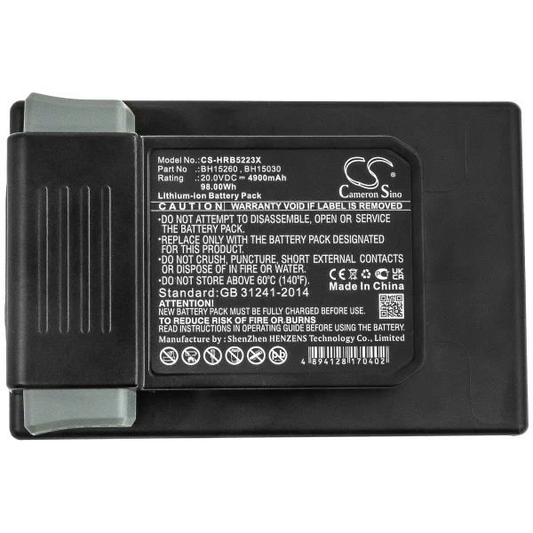 Hoover B07Q3SHZL3, B07Q6ZHX5R, B07Q9MDWQH, B07QC94TQH, B07QD6PMTQ Series Replacement Battery 4900mAh / 98.00Wh