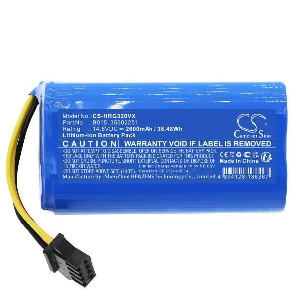 Hoover HG0320H0011, HGO31, HGO310011, HGO32, HGO33 Series Replacement Battery 2600mAh / 38.48Wh