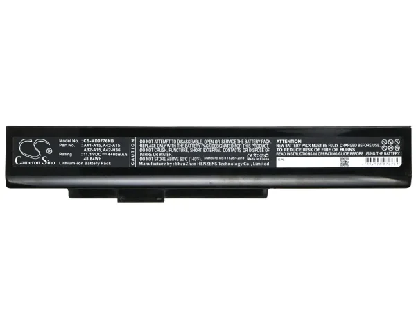 MSI A6400, CR640DX, CR640MX, CR640X, CX640 Series Replacement Battery 4400mAh / 48.84Wh