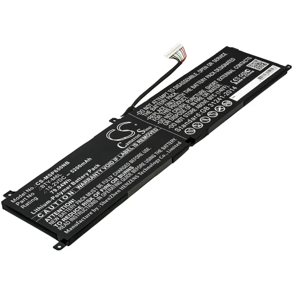 MSI GS65, GS65 Stealth Thin, GS65 Stealth Thin 9RE-051US, P65, P65 Creator 8RF, PS63 Series Replacement Battery 5200mAh / 79.04Wh - Image 3