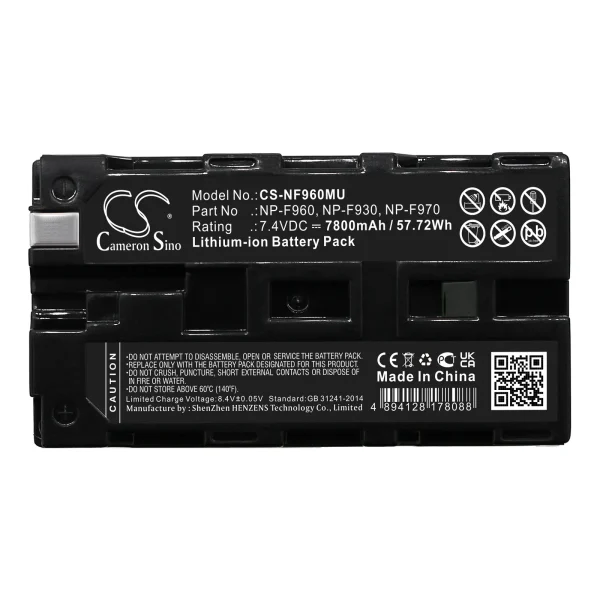 Sony CCD-RV100, CCD-RV200, CCD-SC5, CCD-SC5/E, CCD-SC6, CCD-SC65, CCD-SC7, CCD-SC7/E Series Replacement Battery 7800mAh / 57.72Wh