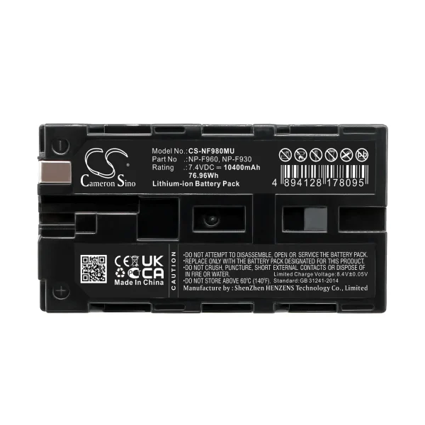 Sony CCD-RV100, CCD-RV200, CCD-SC5, CCD-SC5/E, CCD-SC6, CCD-SC65, CCD-SC7, CCD-SC7/E Series Replacement Battery 10400mAh / 76.96Wh