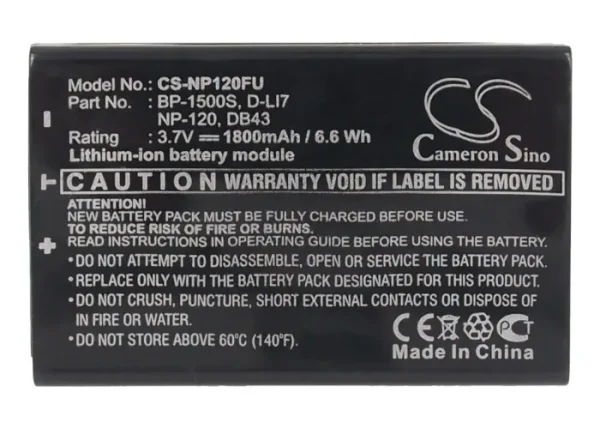 Insignia NS-DV111080F Series Replacement Battery 1800mAh / 6.66Wh