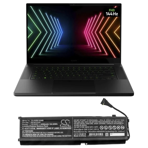 Razer Blade 15 2020, Blade 15 2021, RZ09-0328, RZ09-03304x, RZ09-03305x, RZ09-0330x, Series Replacement Battery 4200mAh / 64.68Wh - Image 4