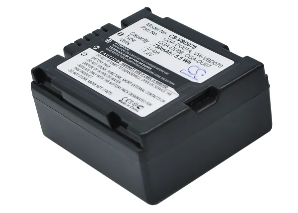 Panasonic DR-M50B, NV-GS10, NV-GS100K, NV-GS10B, NV-GS10EG, NV-GS10EG-A, NV-GS10EG-R, NV-GS10EG-S Series Replacement Battery 750mAh - Image 5