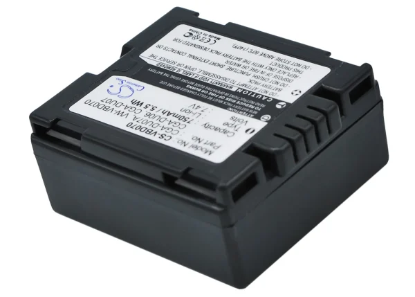 Panasonic DR-M50B, NV-GS10, NV-GS100K, NV-GS10B, NV-GS10EG, NV-GS10EG-A, NV-GS10EG-R, NV-GS10EG-S Series Replacement Battery 750mAh - Image 2