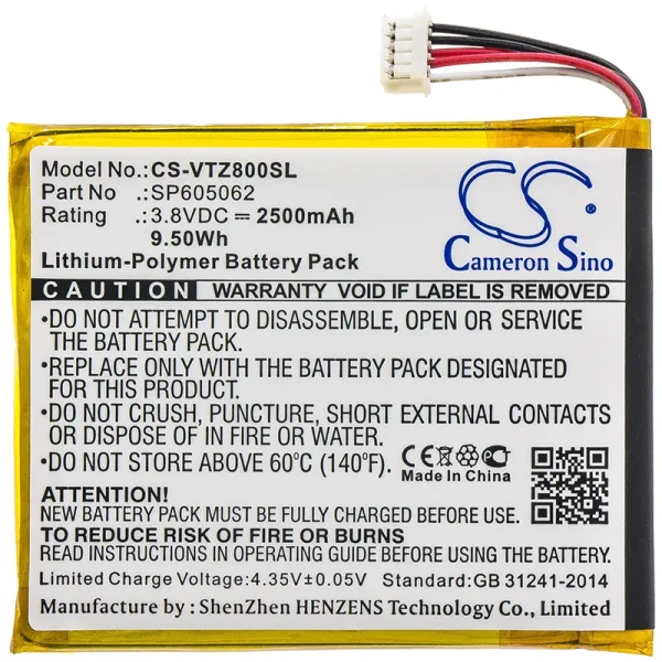 VTech 80-169500, KidiBuzz Replacement Battery 2500mAh / 9.50Wh