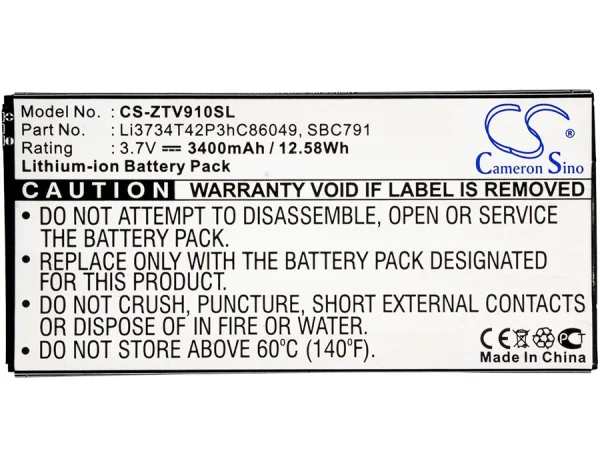 MTC 1055 Replacement Battery 3400mAh / 12.58Wh