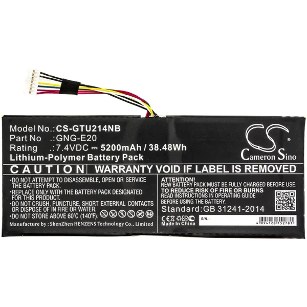 Getac GA-U2142-2117U, U2142, U2142-2117U, U2142-i3-3217U Series Replacement Battery 5200mAh / 38.48Wh