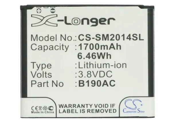 Samsung SM-G9092, SM-G9098, SM-W2014, Uniscope U, Series Replacement Battery 1700mAh / 6.46Wh