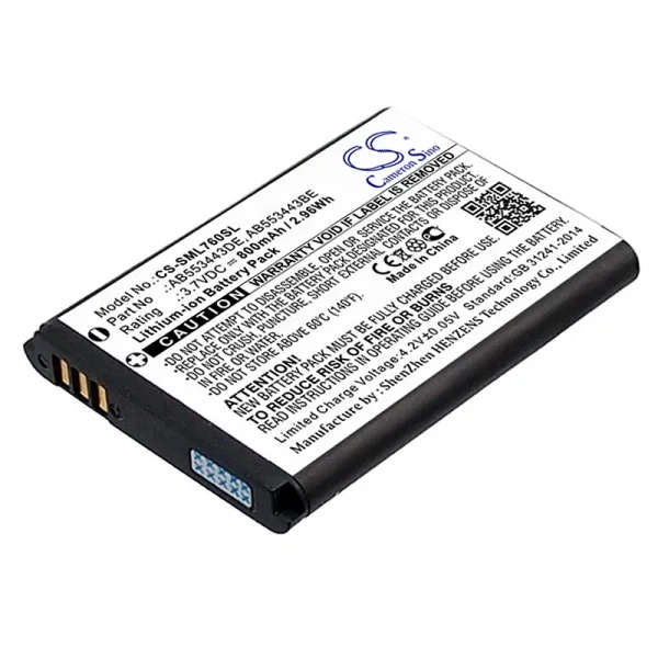 Samsung SGH-L760, SGH-L768, SGH-Z620 Series Replacement Battery 800mAh / 2.96Wh