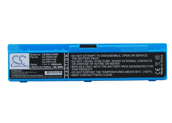 Samsung 305U1Z, N310, N310-13, N310-13GB Series Replacement Battery 6600mAh / 48.84Wh