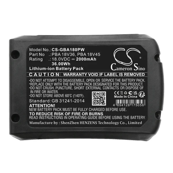 Gardena 14600-20, 14600-55, 14602-20, 14602-55, 14620-20 Series Replacement Battery 2000mAh / 36.00Wh