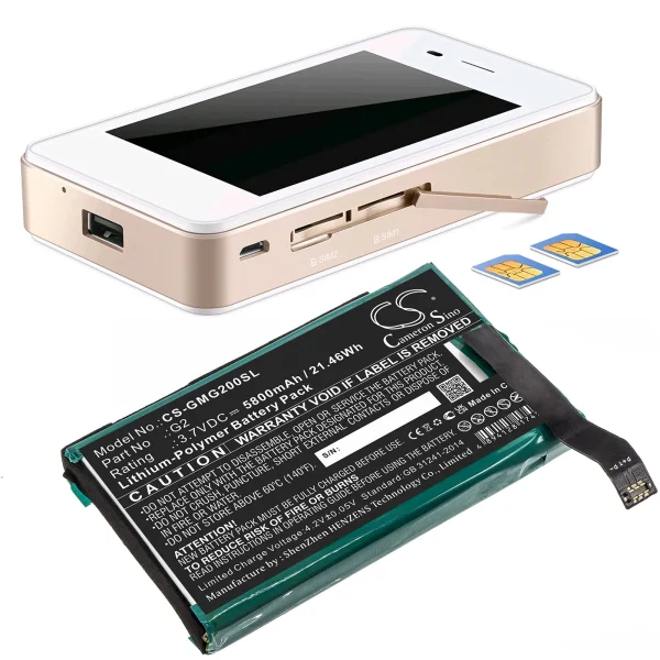 GlocalMe G2 Series Replacement Battery 5800mAh / 21.46Wh - Image 3