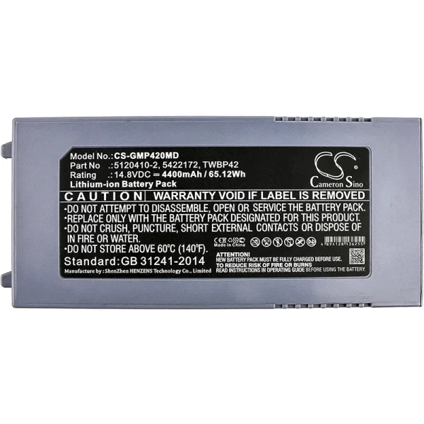 GE Echographe Logic-E, Echographe Logiq I, Echographe Vivid E, Logiq E Series Replacement Battery 4400mAh / 65.12Wh