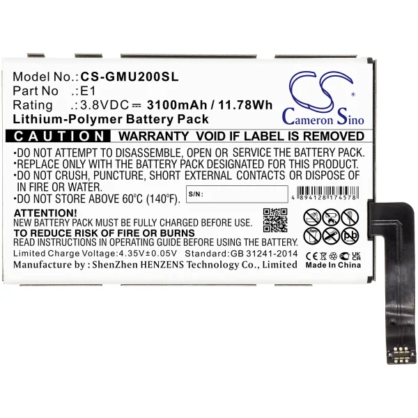 GlocalMe E1, GLMU18A02, U2, U2CS, U2S Series Replacement Battery 3100mAh / 11.78Wh