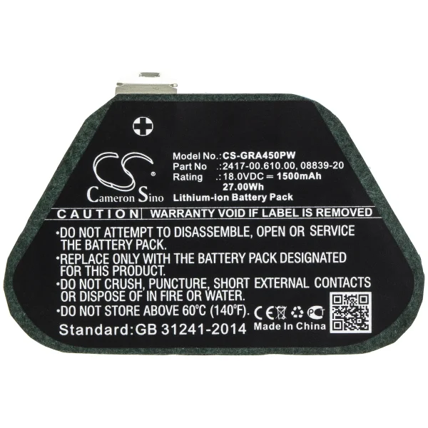 Gardena 02417-20, Accucut 400Li, Accucut 450Li Series Replacement Battery 1500mAh / 27.00Wh