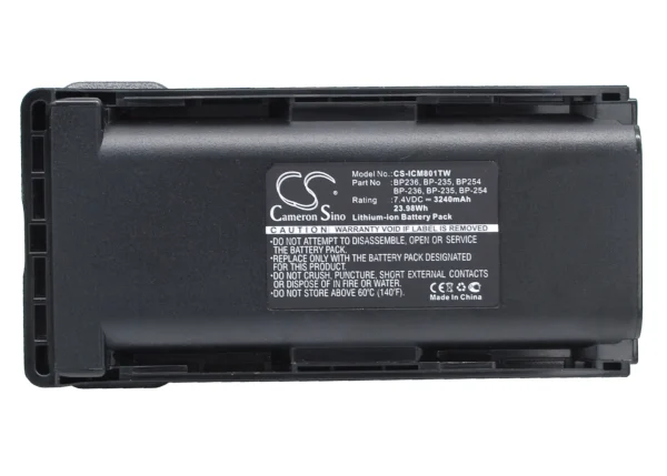 ICOM IC-F70, IC-F70D, IC-F70DS, IC-F70DST, IC-F70S Series Replacement Battery 3240mAh / 23.98Wh