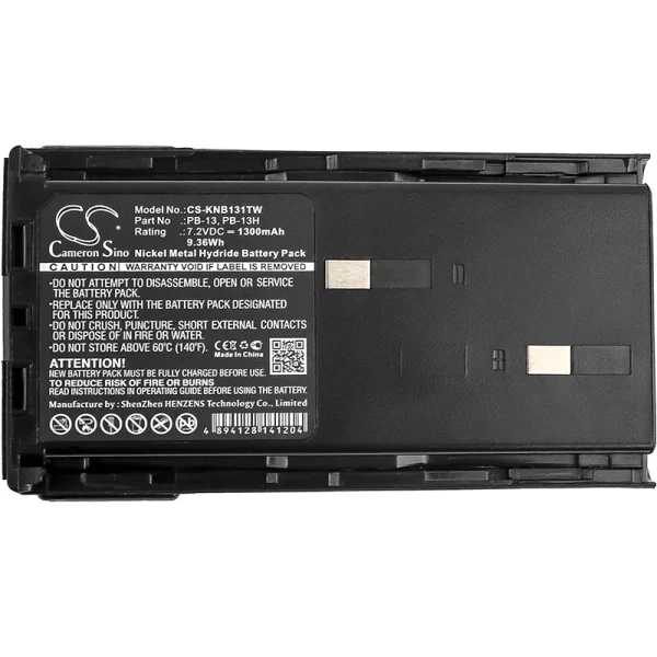 KENWOOD TH-26AT, TH-27, TH-27A, TH-28, TH-28A Series Replacement Battery 1300mAh / 9.36Wh