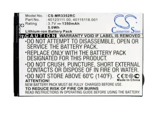 Novatel Wireless MiFi 3352, MiFi 4082, MiFi 4082 4G, MiFi 4510, MiFi 4510L Series Replacement Battery 1350mAh / 5.00Wh