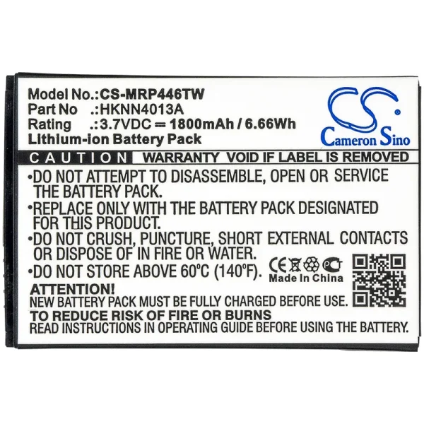 Motorola CLP1010, CLP1040, CLP106, CLP1060, CLP446 Series Replacement Battery 1800mAh / 6.66Wh