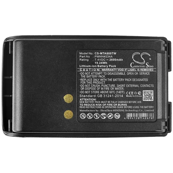 Motorola Mag One A8, Mag One A8D, Mag One A8i Series Replacement Battery 2600mAh / 19.24Wh