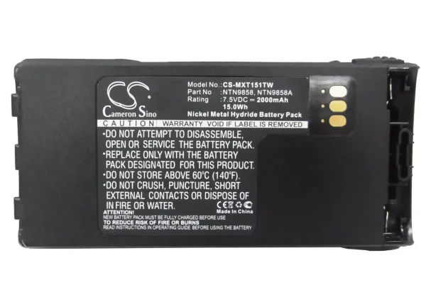 Motorola MT1500, NT1500, PR1500, Radius P25, XTS 1000 Series Replacement Battery 2000mAh / 15.00Wh