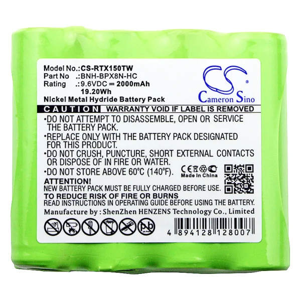 Ritron Patriot RTX150, Patriot RTX450, RTX150, RTX450 Series Replacement Battery 2000mAh / 19.20Wh