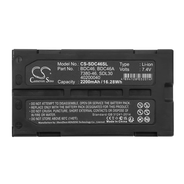 Sokkia a SET300, DL30, GIR1600 DGPS Receiver, GIR1600 GPS Receiver, GM52-S Series Replacement Battery 2200mAh / 16.28Wh