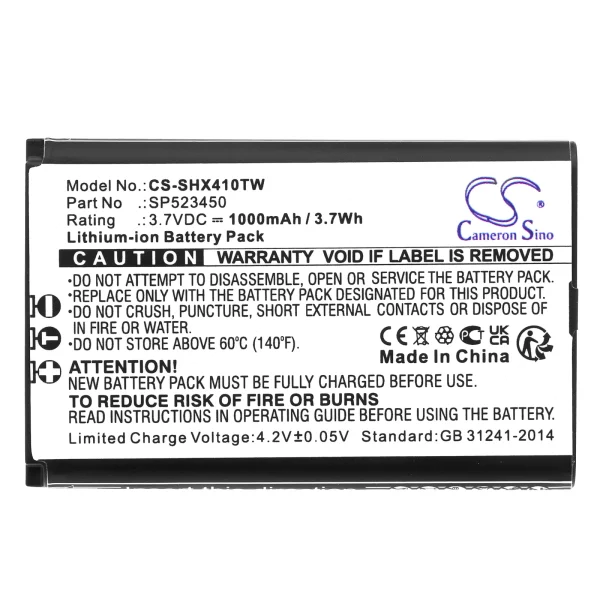 SenHaix1410,1420,1430 Series Replacement Battery 1200mAh / 4.44Wh