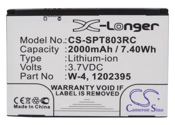 Sprint 803S 4G LTE, Aircard 803S, SWAC803SMH Series Replacement Battery 2000mAh / 7.40Wh