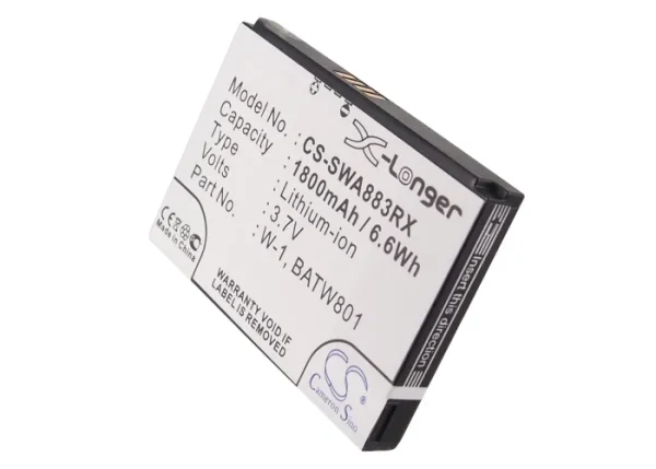 Sprint AirCard 753S, AirCard 754S, Zing Series Replacement Battery 1800mAh / 6.66Wh