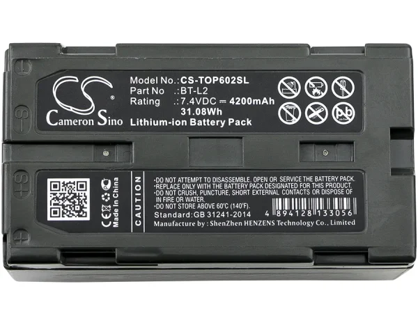 Topcon ES Total Station, ES-600G, ES-602, ES-602G, ES-605 Series Replacement Battery 4200mAh / 31.08Wh