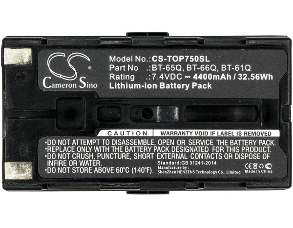 Topcon FC100, FC-100, FC-120, FC-200, FC2000 Series Replacement Battery 4400mAh / 32.56Wh