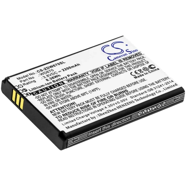 ZTE MF673, WD670 Series Replacement Battery 2200mAh / 8.36Wh - Image 2