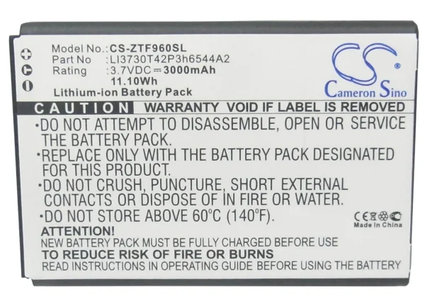 ZTE MF279, MF286, MF96, MF96U, SRQ-Z289L Series Replacement Battery 3000mAh / 11.10Wh